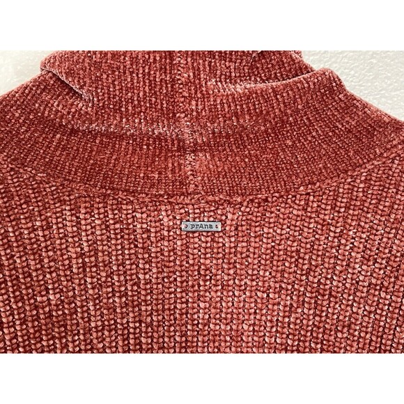 PrAna Long Sleeve Funnel Neck Chanavey Sweater Red Chenille Size S Cropped Bell - Picture 9 of 12